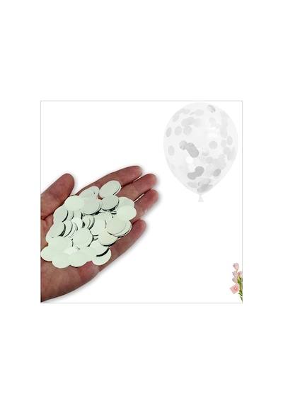 Şeffaf Balon Içi Pul Konfeti. 10 Gr - Gümüş