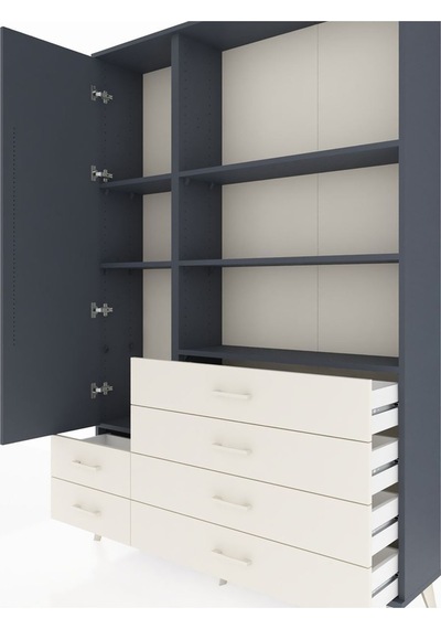 Arges Dolap 7 Raflı 6 Çekmeceli Tek Kapaklı 132x30x195 Antrasit-antrasit/aytaşı Antrasıt/aytası Arges Dolap 7 Raflı 6 Çekmeceli Tek Kapaklı 132x30x195 Antrasit-antrasit/aytaşı Antrasıt/aytası