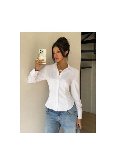 Cool Tarz Kadın Exclusive Slim Fit Gömlek Lüks Minimal Şık Ve Sofistike Görünüm Beyaz Beyaz Cool Tarz Kadın Exclusive Slim Fit Gömlek Lüks Minimal Şık Ve Sofistike Görünüm Beyaz Beyaz