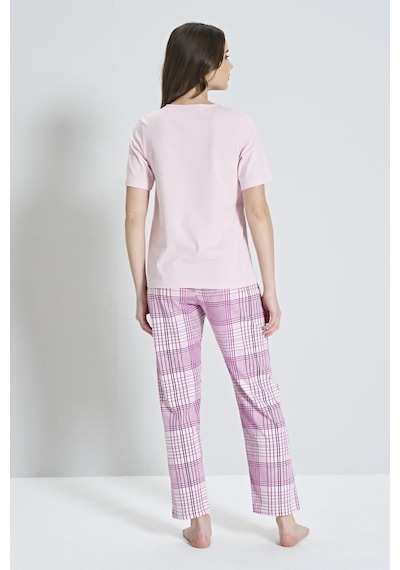 Pijadore Gd Goldoremi 1853 Kadın Kısa Kollu Ekoseli Pijama Takım Pembe