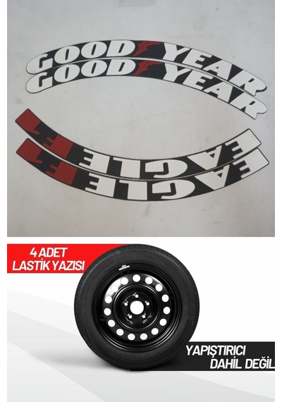 Good Year Eagle F1 Motosiklet Ve Otomobil Araç 3d Oto Lastik Yazısı Sticker Arma 4 Adet