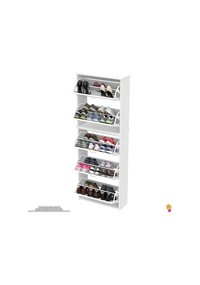 Modilayn Verve Asma Kapı Önü 72x194x26 Cm Lik 3 Düşer Kapak 10 Göz Bölmeli Ayakkabılık Beyaz Modilayn Verve Asma Kapı Önü 72x194x26 Cm Lik 3 Düşer Kapak 10 Göz Bölmeli Ayakkabılık Beyaz