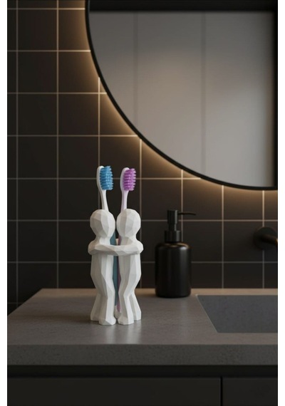 3d Hediye Çiftler İçin Diş Fırçalığı Minimalist Banyo Aksesuarı Geri Dönüştürülmüş Pla 13 X 9 Cm 26311935