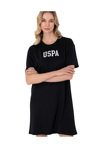 U.S. Polo Assn. Kadın Modal Karışımlı Bisiklet Yaka Mini Boy Örme Elbise Siyah