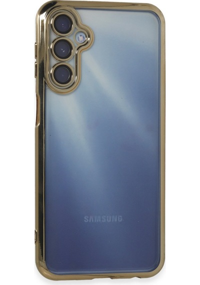Samsung Galaxy A15 4g Uyumlu Kılıf Lensli Silikon - Gold