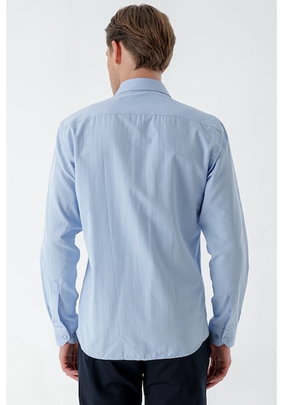 Morven Erkek Mavi Trend Baskılı Desenli İtalyan Yaka Slim Fit Gömlek 24mc004011300 Mavi