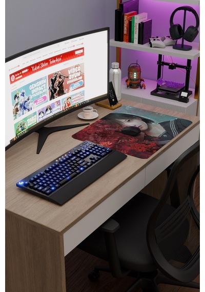 Silent Hill Kaymaz Dikişli Kauçuk Oyuncu Mousepad V4 - 48x40 Xl Gaming Mouse Pad Fare Altlığı