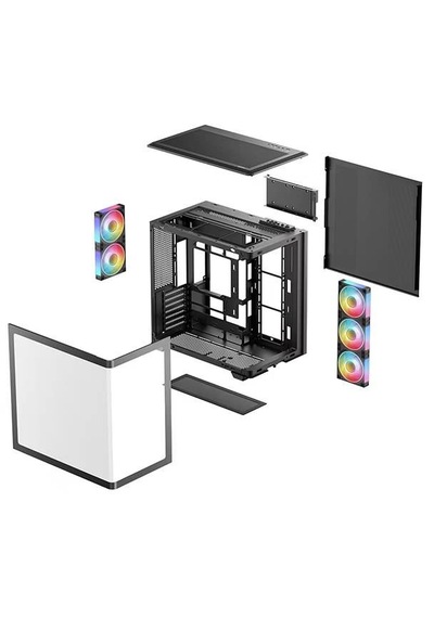 Deepcool Cg590u-5f Atx Akvaryum Cam Panel Argb 5 Fanlı Siyah