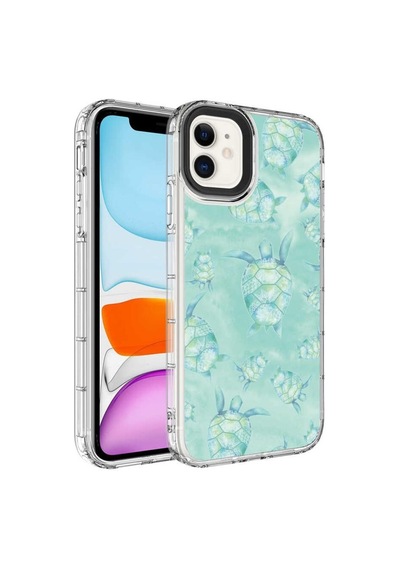Apple Uyumlu iPhone 11 Kılıf Kamera Çıkıntılı Renkli Desenli Silikon