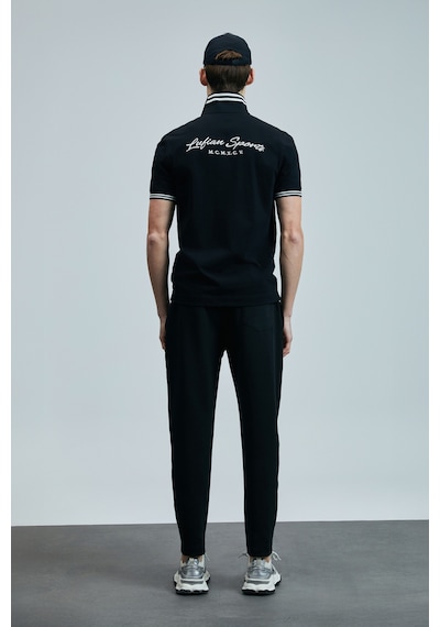 Lufian Erkek Polo Yaka T Shirt 111040216 Siyah Siyah