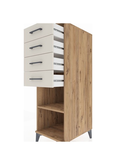 Dolap Tek Raflı 4 Çekmeceli 44x59x134 Çam-aytaşı Atlas Çam