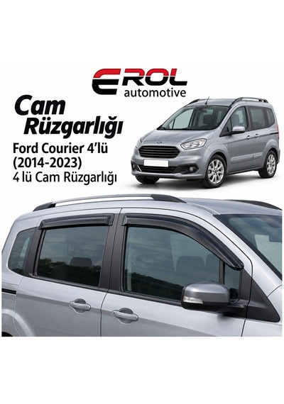 Ford Curier 2014-2023 4'lü Mugen Cam Rüzgarlığı Siyah