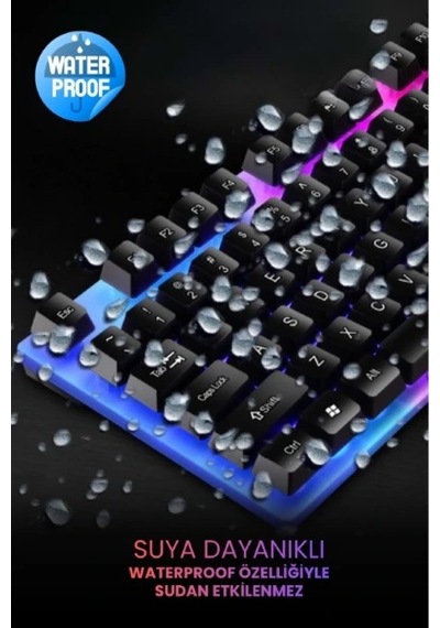 Kablolu Işıklı Gaming Standart Türkçe Q Klavye Ve Mouse Seti Renkli