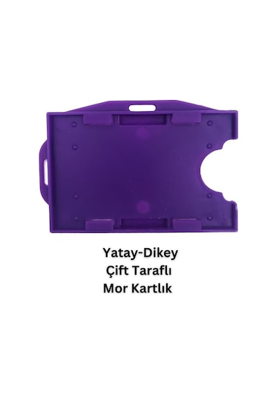 Mor Yatay Dikey Çift Taraflı Kart Koruyucu