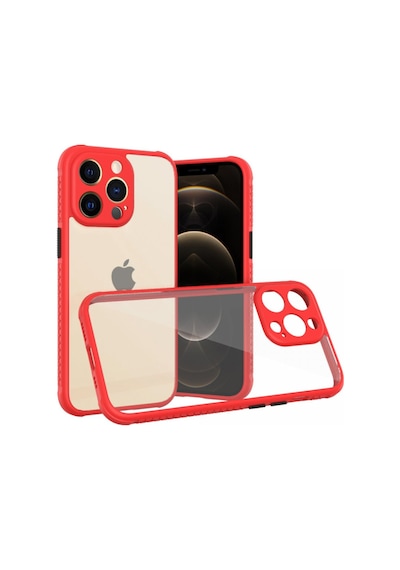 Apple iPhone Uyumlu 13 Pro Kılıf Miami Şeffaf Silikon - Kırmızı Bzsxx00 1