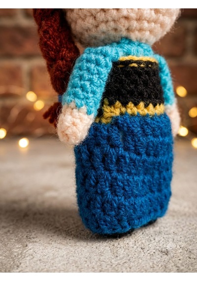 Anna Amigurumi Örgü Oyuncak - Çizgi Film Karakteri Hediyelik Figür 11 Cm