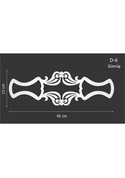 Eymenyapimarket Dekoratif Aynalı Pleksi Mobilya Dolap Süsü 40 X 13 Cm D-6 (177370115)