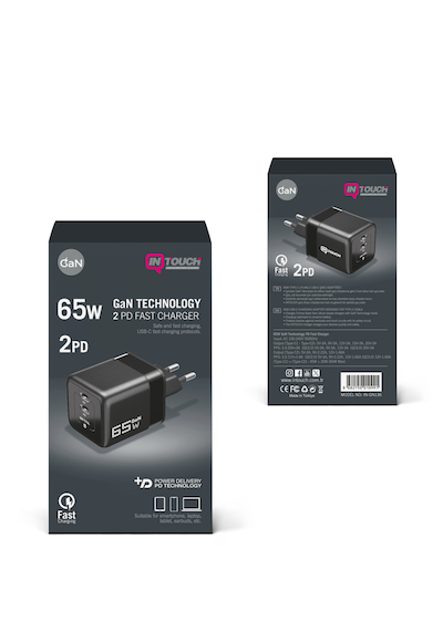 65w Laptop Ve Telefon Şarj Cihazı Usb-c 2 Pd Hızlı Akım Korumalı Gan Güç Adaptörü 65w Şarj Cihazı
