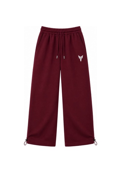 Zaee Mt Nakışlı Ayarlanabilir Paça Baggy Eşofman Altı Bordo
