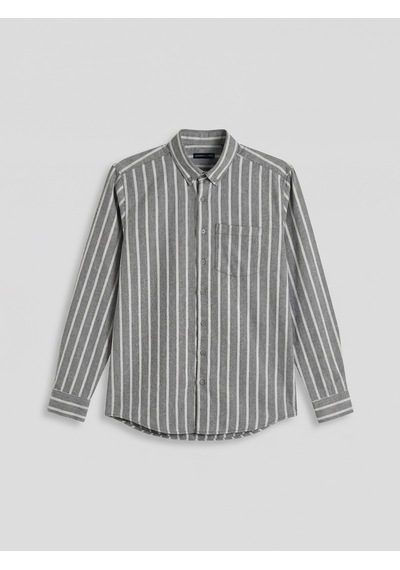 Lcwaıkıkı Classic Gri Regular Fit Çizgili Erkek Armürlü Gömlek