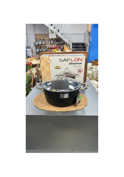 Safinox 26 Cm Derin Titanyum Tencere Siyah - 673009663 Siyah