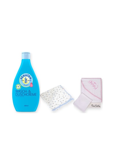Baby Shower Hediye Seti 3 Parça: Pierre Cardin Kundak Havlu + Şampuan + Sema Baby Battaniye - Pembe