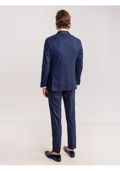 Dufy Lacivert Erkek Modern Fit Mono Yaka Smokin Takım-61293 Lacivert