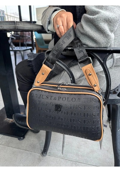 Just Polo Kadın Ayarlanabilir Askılı Günlük Kullanıma Uygun Şık Çapraz Ve Omuz Çantası P234023mh Siyah - Camel