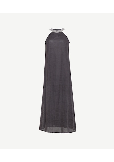 Yargıcı Düz Halter Yaka Kolsuz Elbise 26ykel7040x 005 Gri