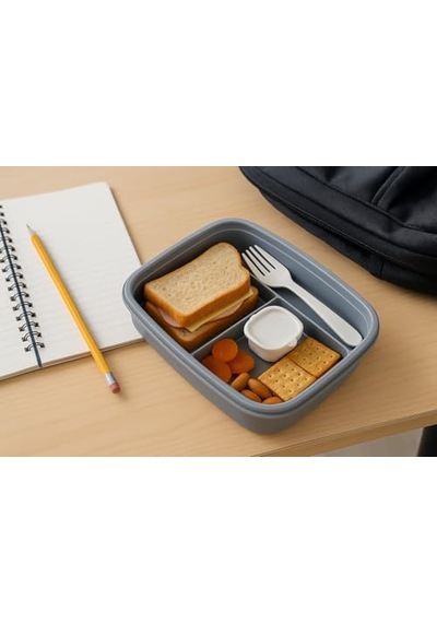 Viosstore Sızdırmaz Lunch Box 3 Bölmeli Yemek Kabı Öğle Yemeği Kutusu Saklama Kabı Bpa İçermez Beyaz