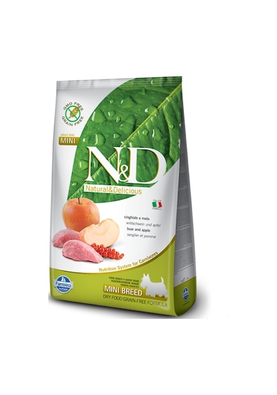 N&D Prime Tahılsız Yaban Domuzlu Elmalı Küçük Irk Yetişkin Köpek Maması 7 KG