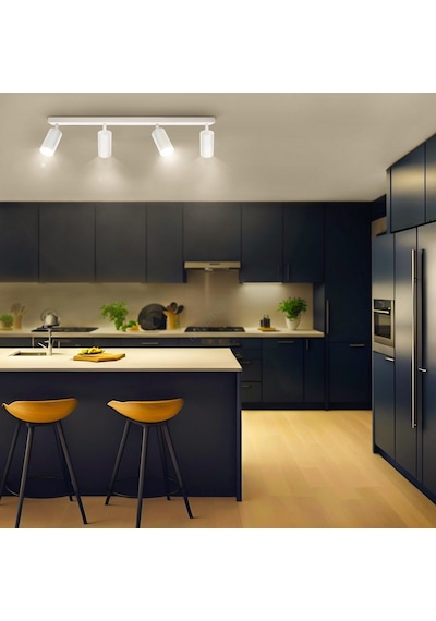 Riolıght Modern3 Beyaz Salon,mutfak,giyinme Odası,cafeler İçin Gün İşiğı Metal 4lü Spot Ampul Dahil