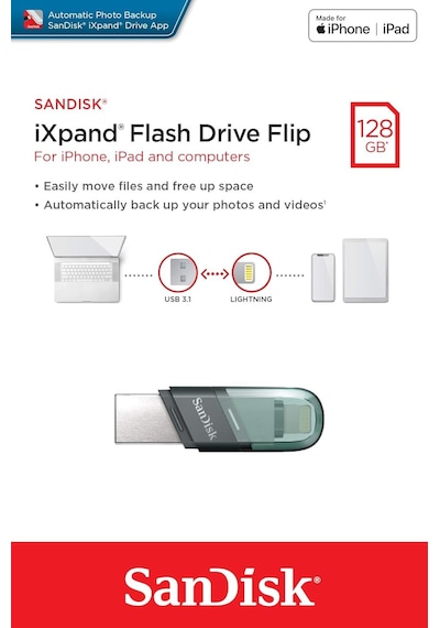 Sandisk Ixpand Flash Drive 128gb Type A + Lightning Flash Sürücü