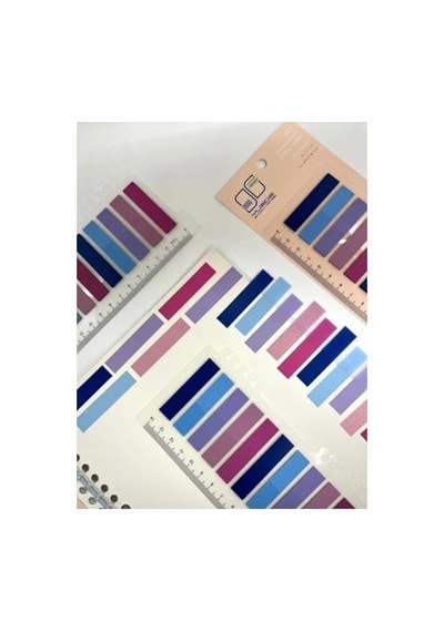 10 Renkli Cetvelli Pastel Mavi Ve Mor Tonları İndeks Sticker/index/post-it/postit/kitap Ayracı/not Kağıdı