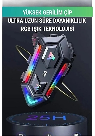 W20 Bluetooth Motosiklet İntercom Kask Rgb Işıklı