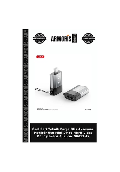 Özel Seri Teknik Parça Ofis Aksesuarı Monitör Ucu Mini Dp To Hdmı Video Dönüştürücü Adaptör Gb015 4k