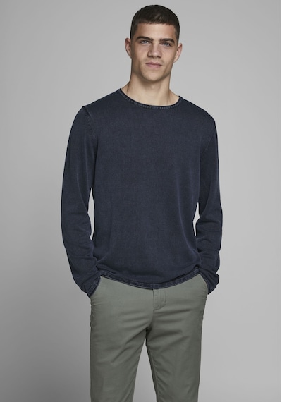 Jack & Jones Soluk Efektli Kazak-leo 12174001 Navy Blazer Mavi