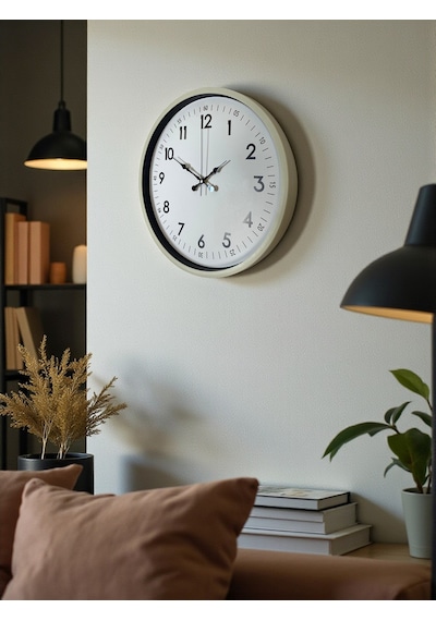 Mcg 36 Cm Krem Dekoratif Duvar Saati Çok Renkli 25223889