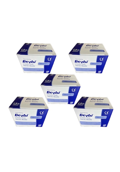 Beybi 22 G X 11/4" Steril Siyah Iğne Uç 100 Adet 5 Kutu