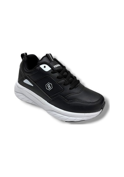 Queen Step 2105-26 Cilt Deri Anatomik Kadın Sneaker Siyah Beyaz 36-40 Siyah