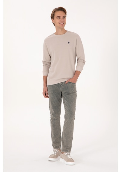 U.S. Polo Assn. Erkek Regular Fit Bisiklet Yaka Taş Sweatshirt 50310310-VR049