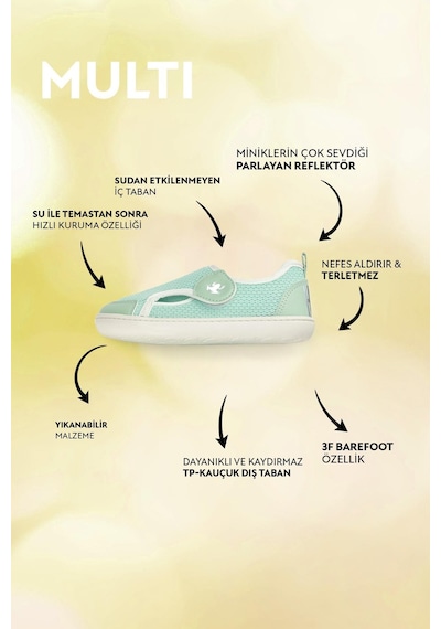 Hopfrög Kids Multi Barefoot Çocuk Ayakkabı Yeşil