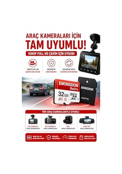 32gb Hafıza Kartı Mini Kamera Ev Araç Güvelik Kamerası Uyumlu Telefon Micro Sd Class10