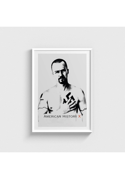 American History X 1998 Film Posteri Tablo Çerçeveli Poster Duvar Dekorasyonu Beyaz Çerçeveli Tablo Beyaz Çerçeveli Tablo Dn11d259beyaz