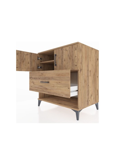 Kronos Şifonyer 2 Raflı Tek Çekmeceli 2 Kapaklı 88x59x96 Çam-çam Atlas Çam