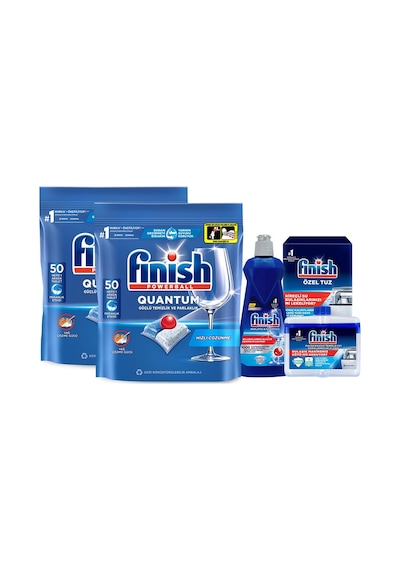 Finish Quantum 100 Tablet Bulaşık Makinesi Deterjanı (50X2) + Temizlik Ve Bakım Seti