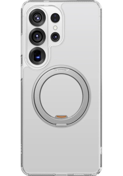 Samsung Galaxy Uyumlu S26 Ultra Kılıf Swivix Döner Metal Standlı Koruyucu Premium Dayanıklı Kapak Şeffaf
