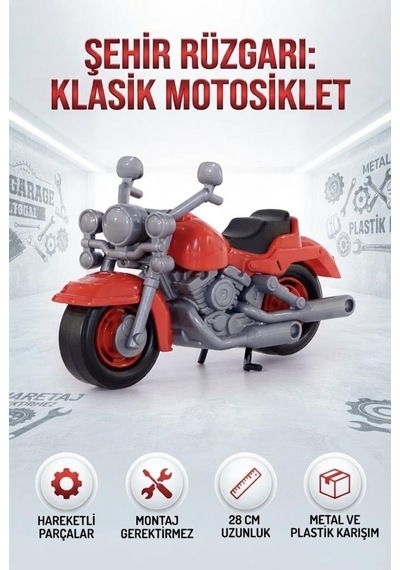 TıfılToys Oyuncak Yarış Motosikleti Kros Dayanıklı Plastik 28 Cm Gerçekçi Eğlenceli Oyuncak Kırmızı
