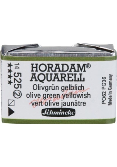 Schmincke : Horadam Aquarell Artist Sulu Boya : Tam Tablet : Seri 2 525 Olive Green Yellowish