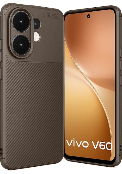 Cosmotex Newface Vivo V60 5g Auto Focus Karbon Kapak - Kahverengi
